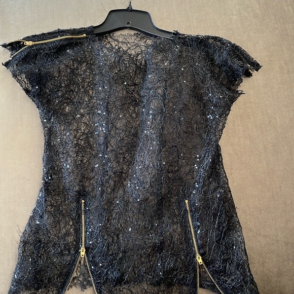 Women top black mesh custom tailoring - Picture 1 of 8